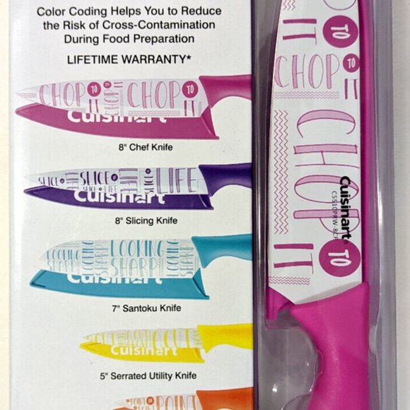 *SOLD* Cuisinart Advantage 10-Pc Multicolor Knife Set Chefs Knife with Guards - Picture 4 of 5